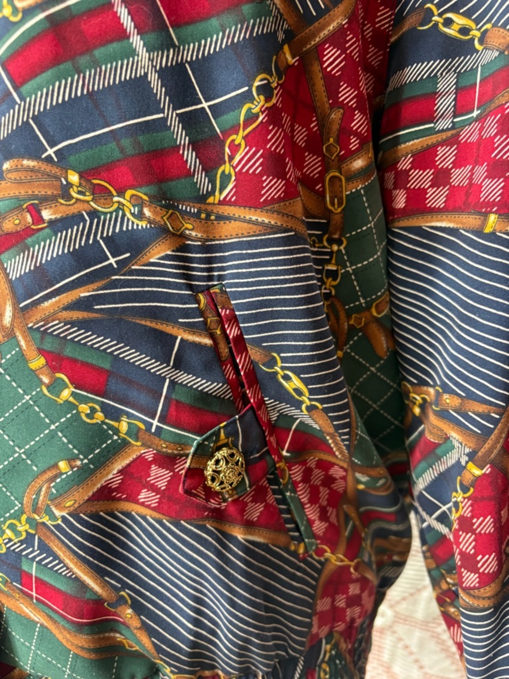 TanJay Petite Printed Jacket | Equestrian Plaid Mix Sz XS - Picture 7 of 13